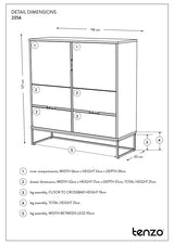 Tenzo - Lipp High Sideboard, White