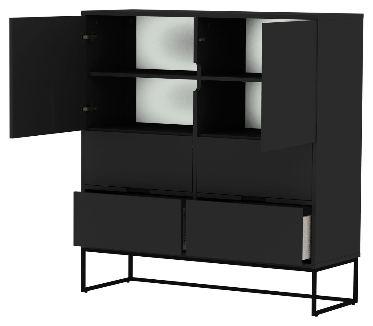 Tenzo Lipp High Sideboard - Svart