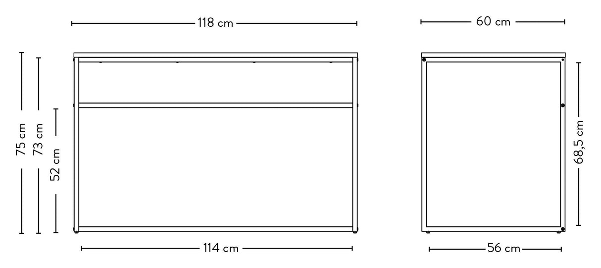 Lipp Desktop 118x75x60 - vit