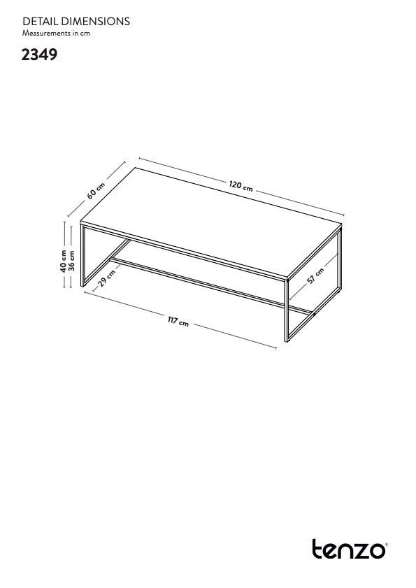 Tenzo - Lipp soffbord, vitt