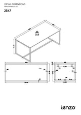 Lipp Dining Tabell 180x90 - Ask/svart