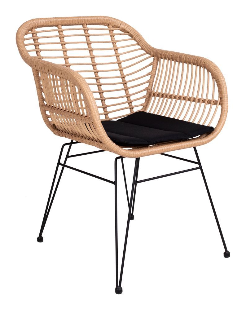 Trieste Garden Chair med svart kudde, Polyrattan