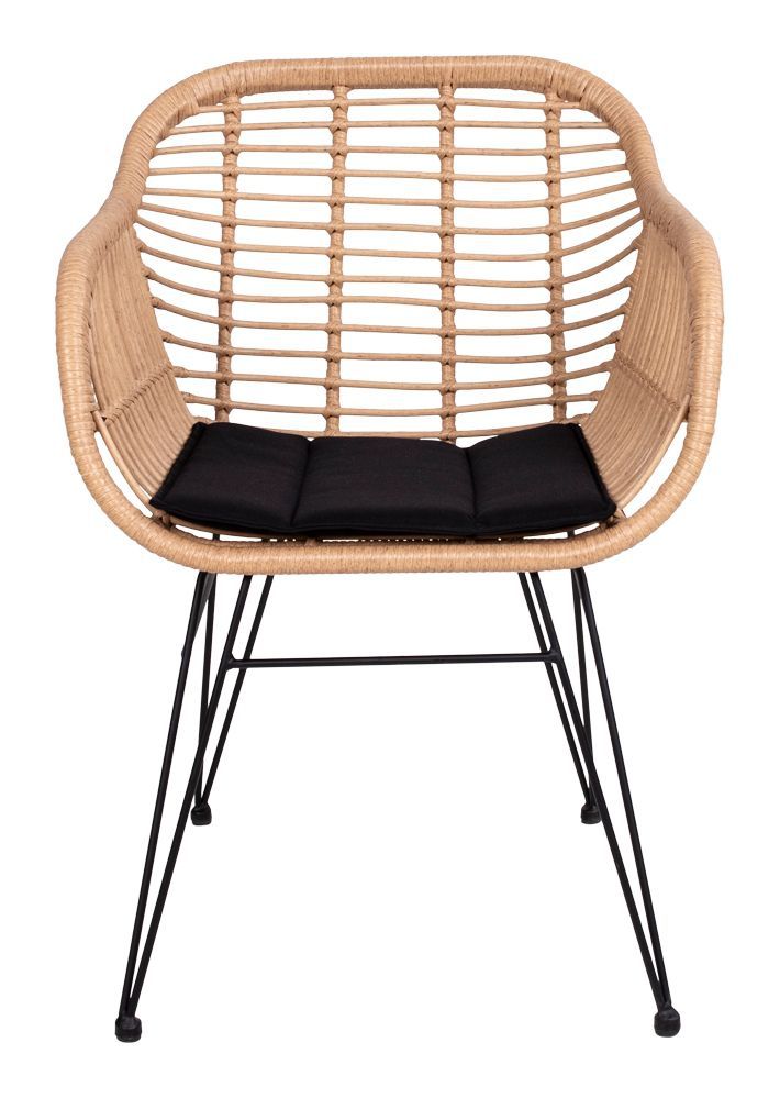 Trieste Garden Chair med svart kudde, Polyrattan