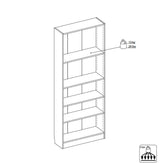 Basic Bookcase - White H: 203 B: 79