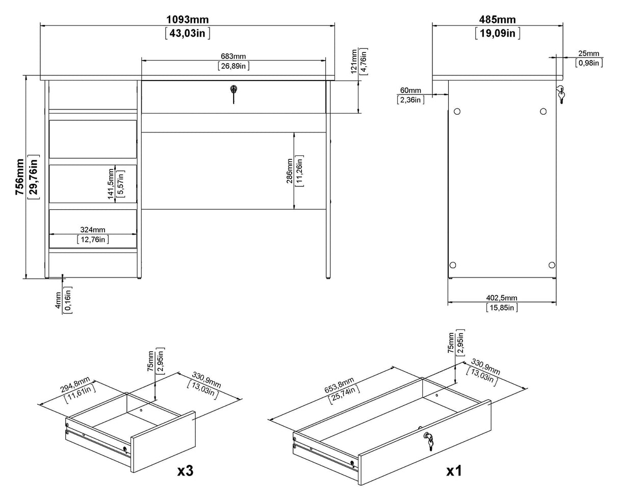 Funktion plus skrivbord matt svart