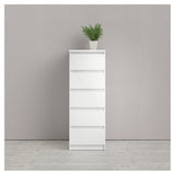 Naia Chest - White High Gloss w/5 Drawers B: 40