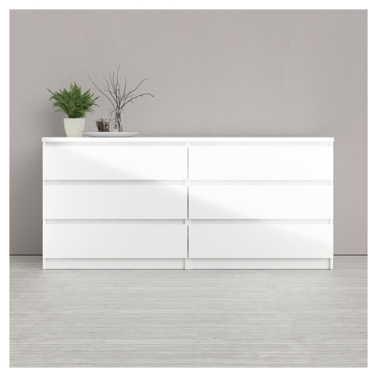 Naia Chest - White High Gloss w/6 Drawers