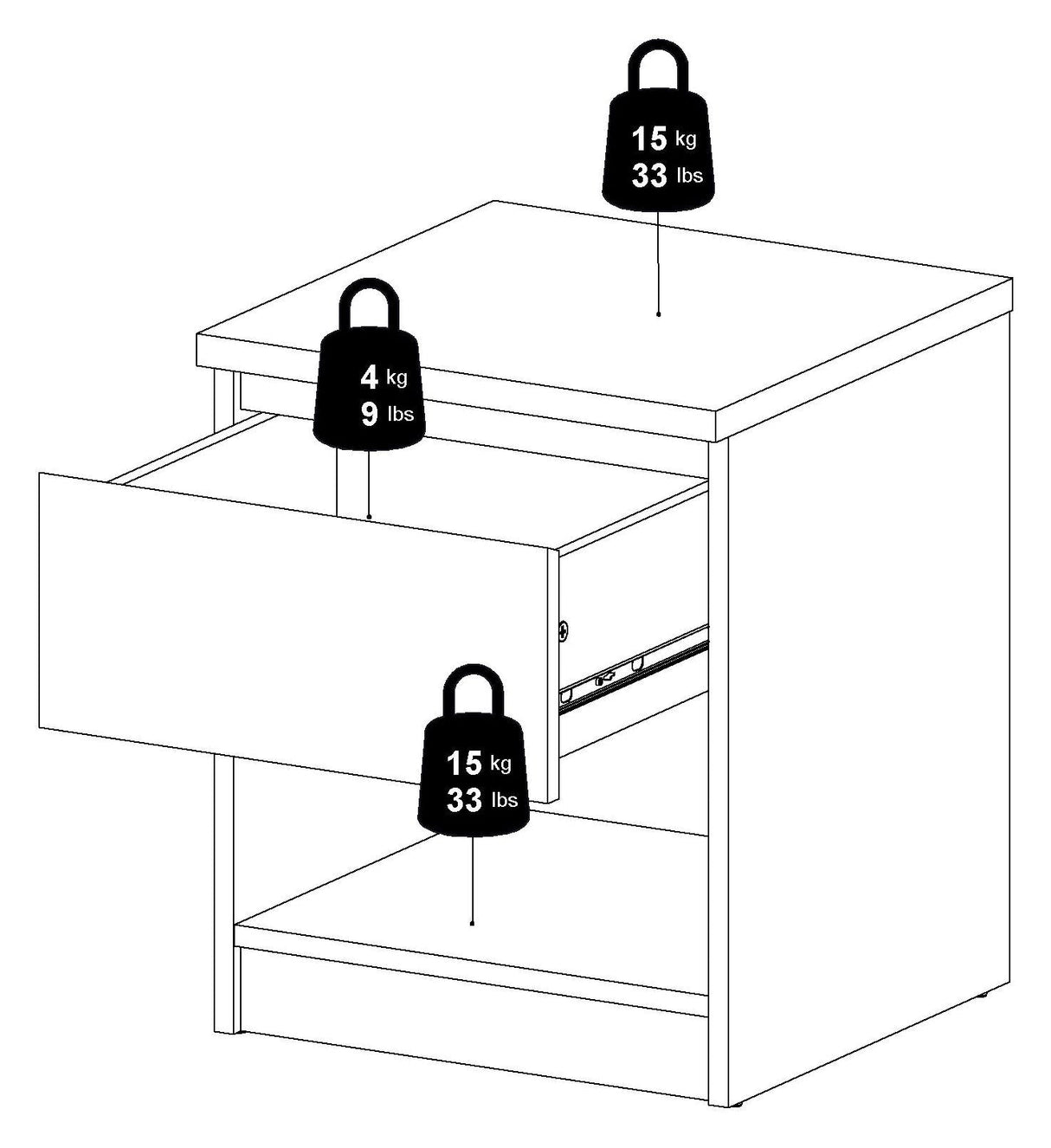 NAIA nattduk w. 1 låda, svart