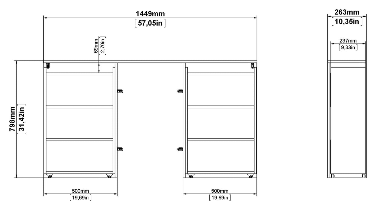 NAIA Bedboard 140 cm - Matt svart folie