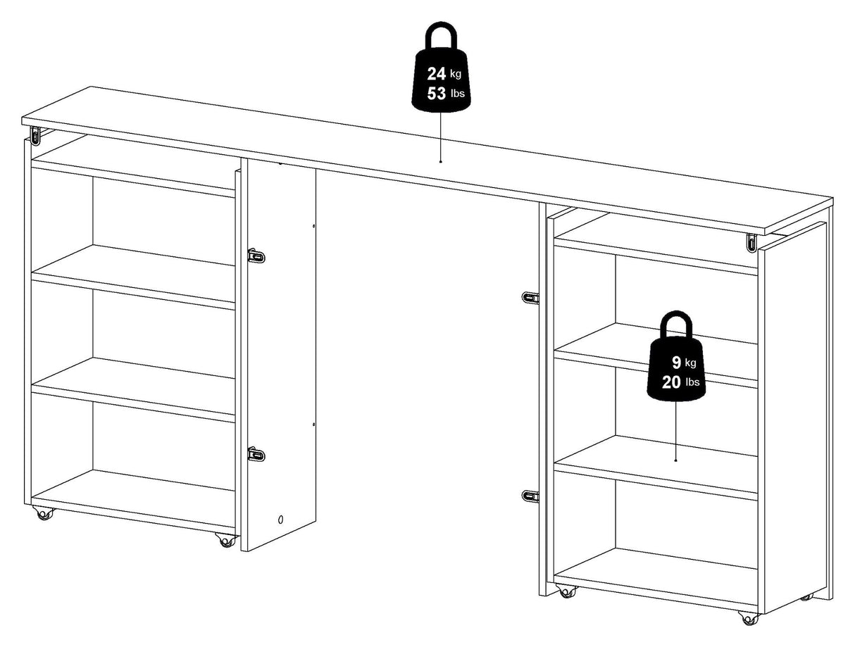 Naia Bed Board med förvaring, B160, konkret utseende/vit