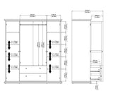 Paris garderob med 4 dörrar och 2 lådor, 200x181, vit