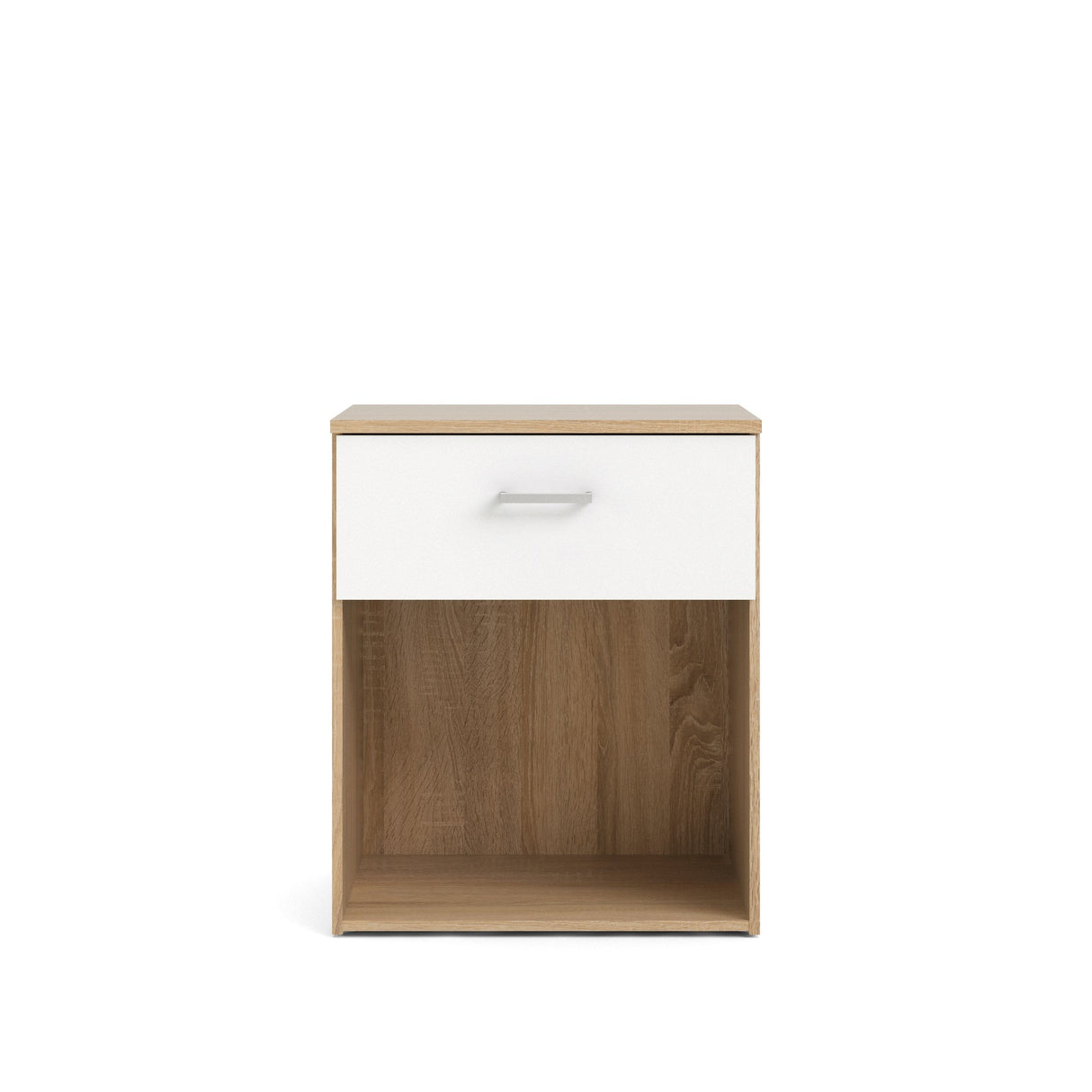 Space Bedside Table med 1 låda, ek-look/vit