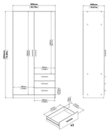 Sprint garderob, träutseende, B: 98,5