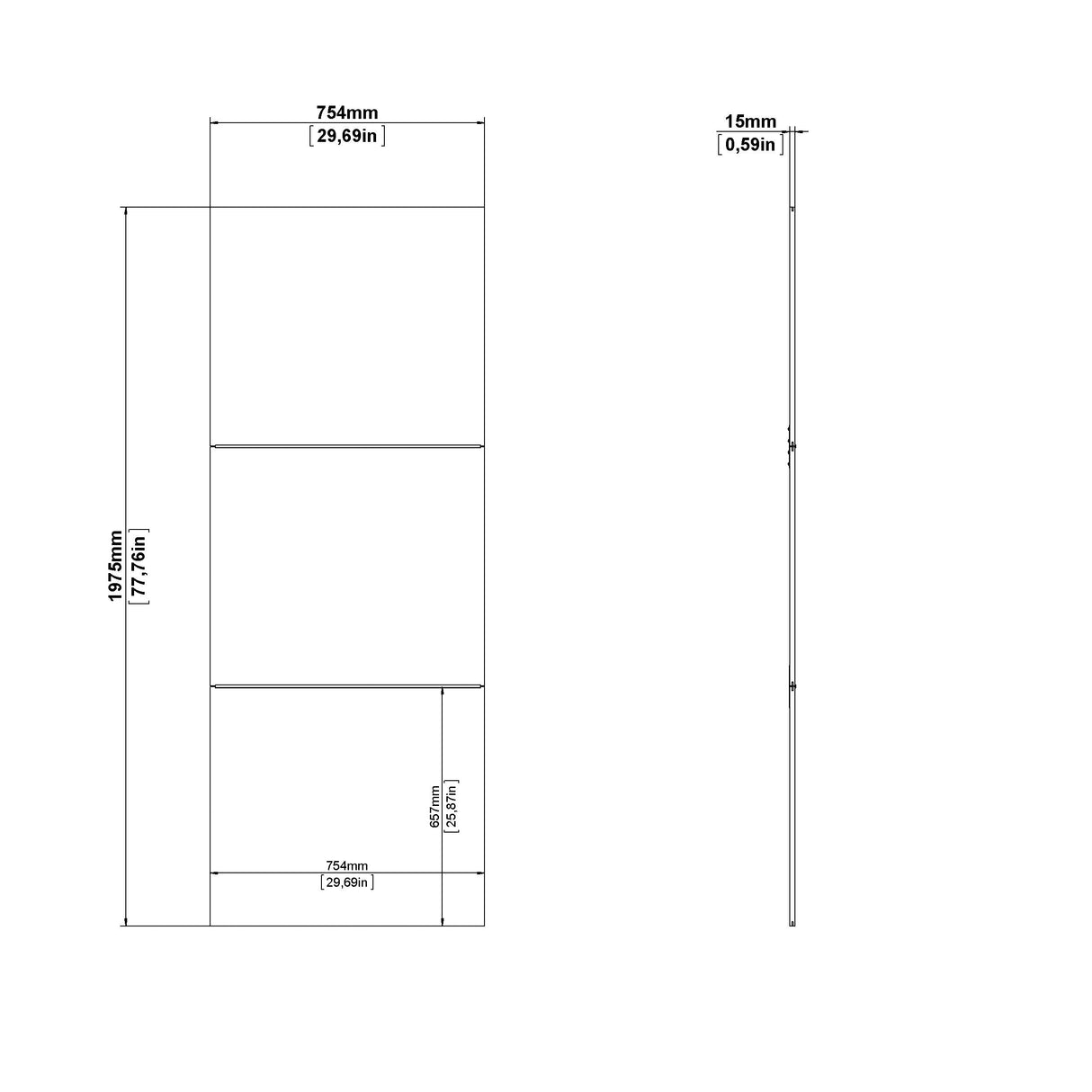 Verona 1 dörr för 150 cm garderob, vitt träkorn