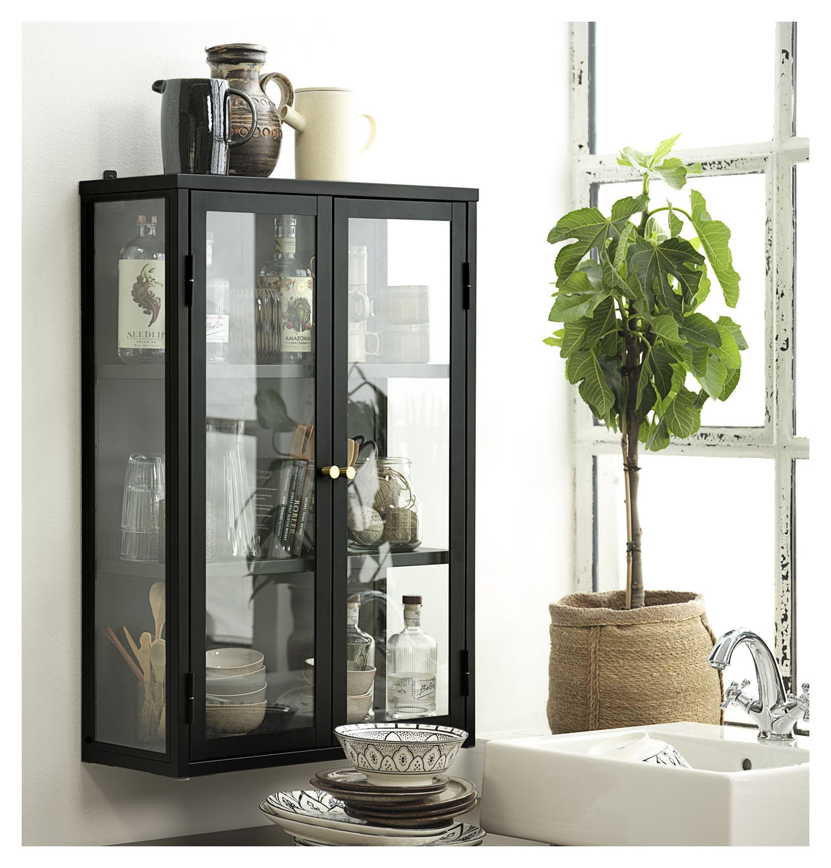 Carmel Wall Cabinet Black, 90x60