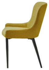 Ontario Dining Chair, Mustard Bouclé