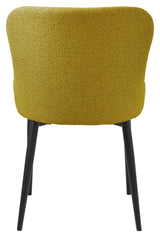 Ontario Dining Chair, Mustard Bouclé