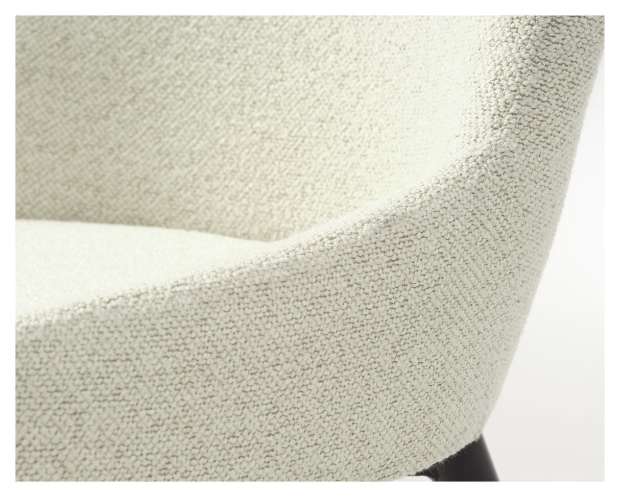 Ontario Dining Chair, Offwhite Bouclé