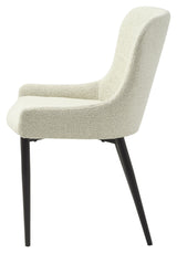 Ontario Dining Chair, Offwhite Bouclé