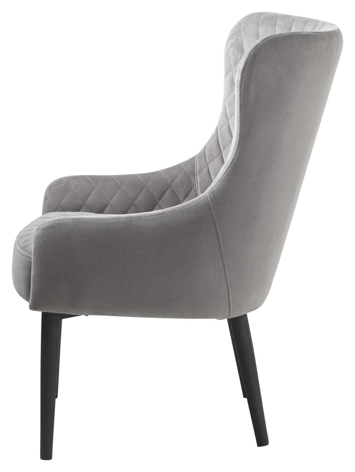 Ottowa Lounge Chair, Grey Velvet