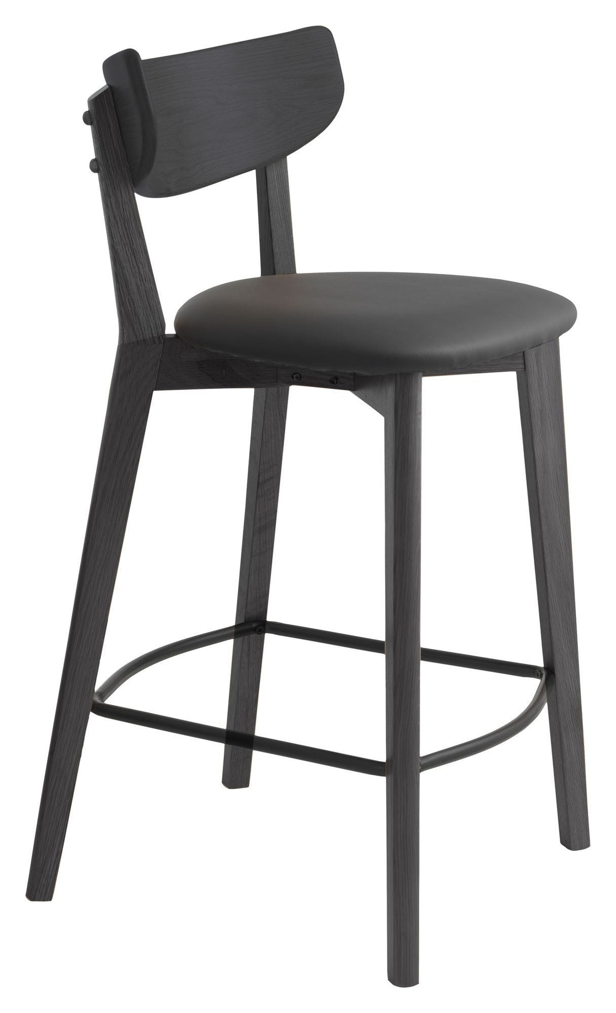 Pero Counter Chair, Black Leatherette