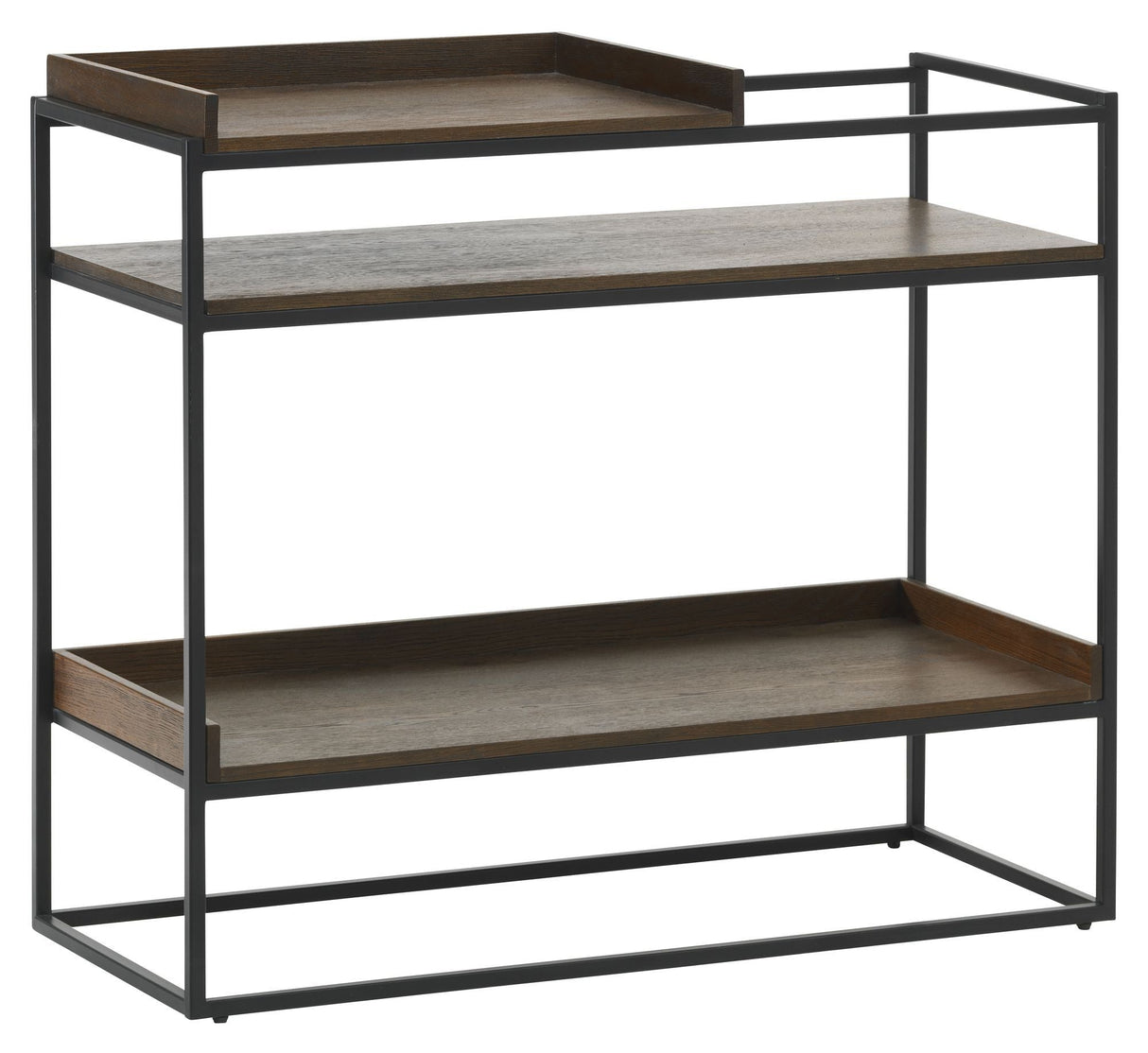 Milan Console Table Smoked Oak Veneer/Black Metal