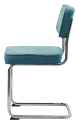 Rupert Dining Chair - Blue Velvet/Chrome