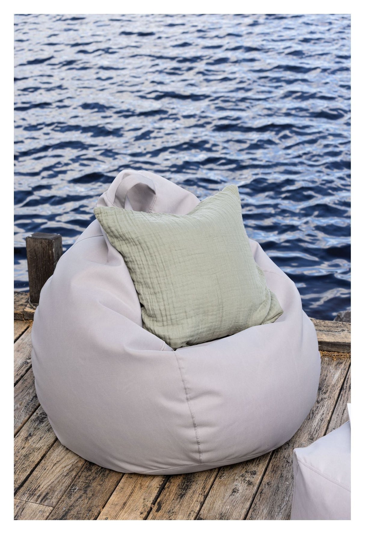 Bago beanbag, beige tyg, 80x53x110