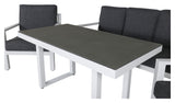 Barcelona Lounge Set, White w. kuddar