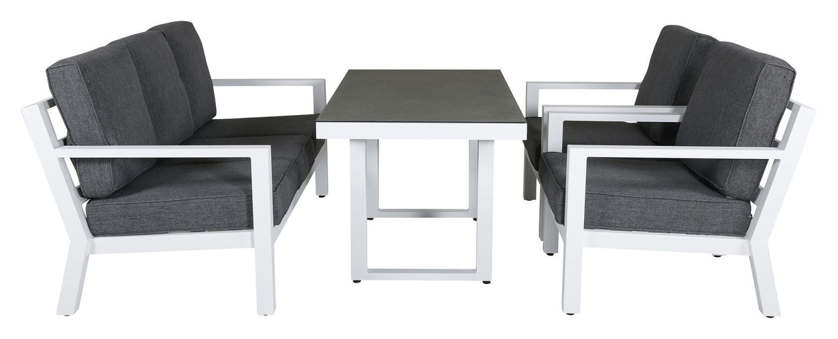 Barcelona Lounge Set, White w. kuddar