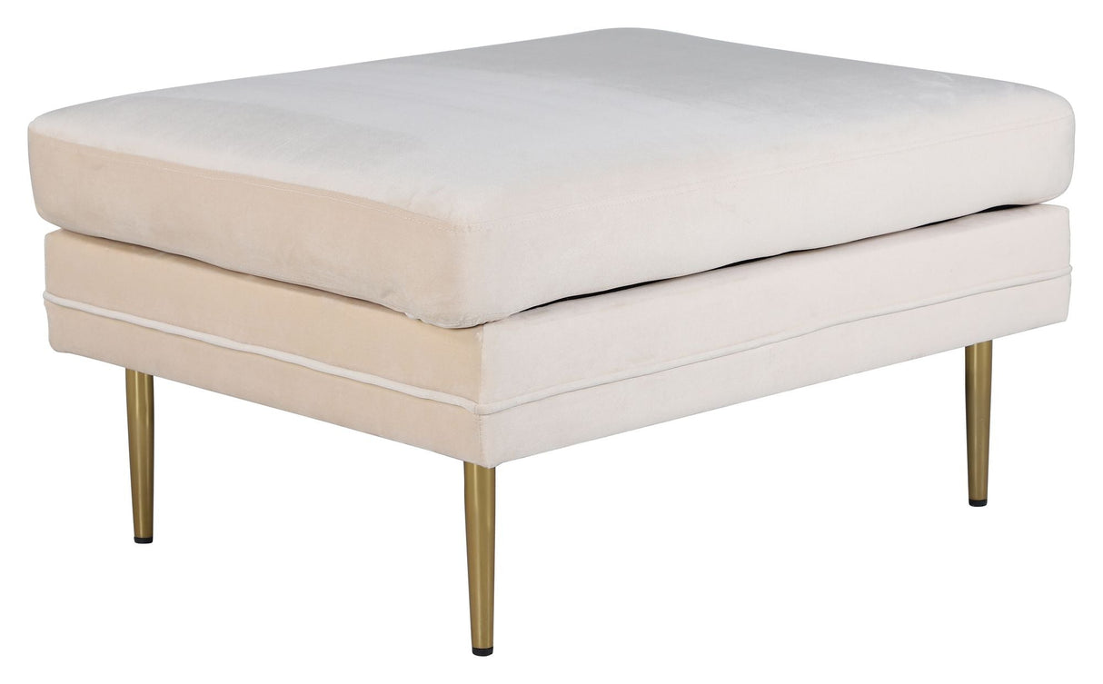 Boom Ottoman, Beige Velor