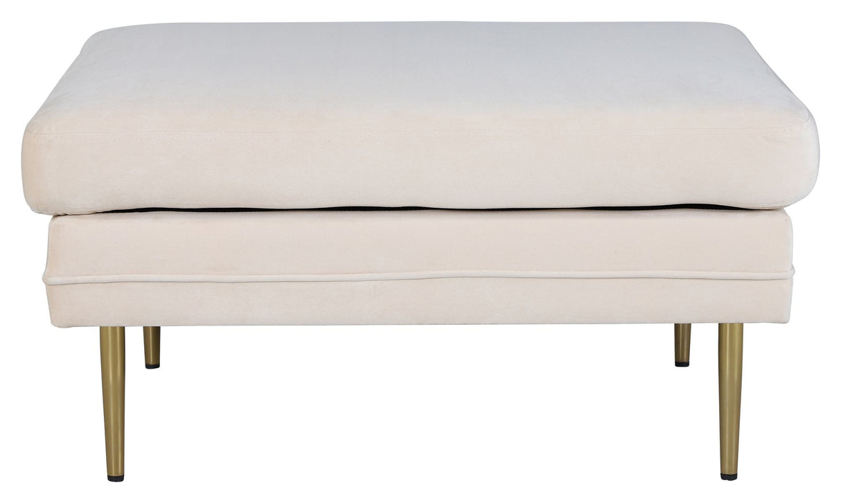 Boom Ottoman, Beige Velor