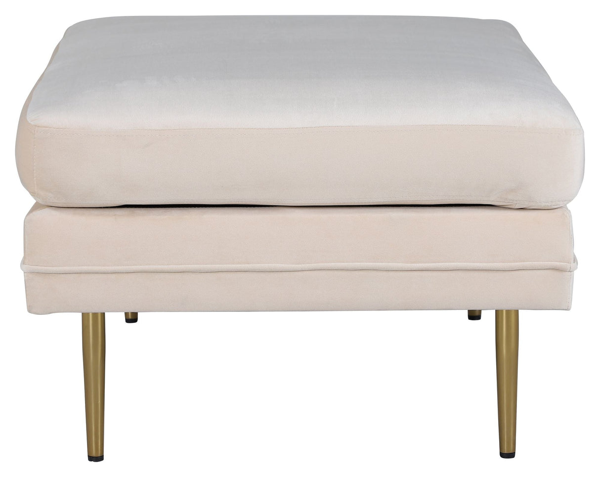 Boom Ottoman, Beige Velor