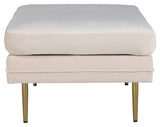 Boom Ottoman, Beige Velor