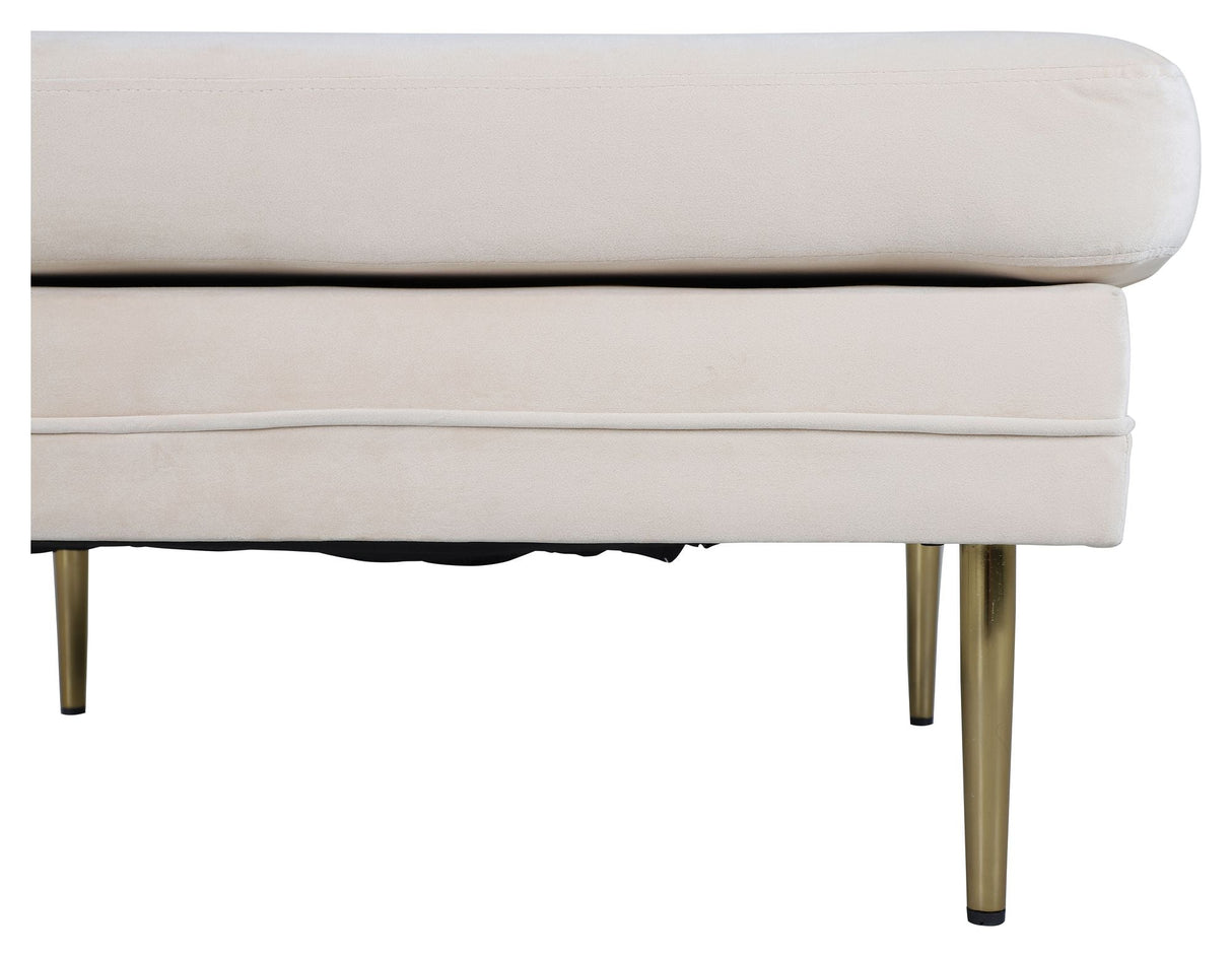 Boom Ottoman, Beige Velor