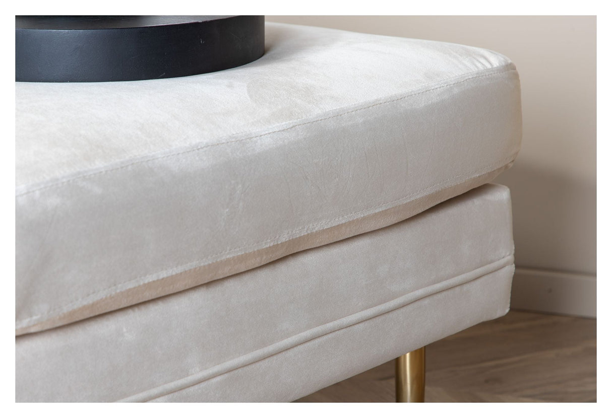 Boom Ottoman, Beige Velor