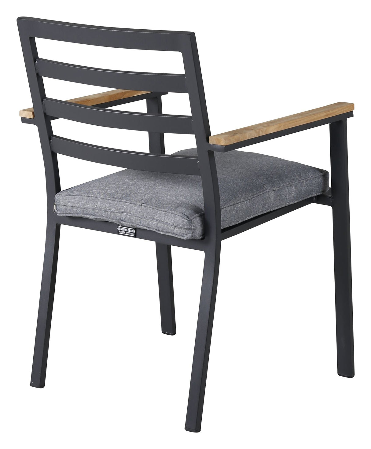 Brasilia Garden Chair w. Teakarmstöd - svart