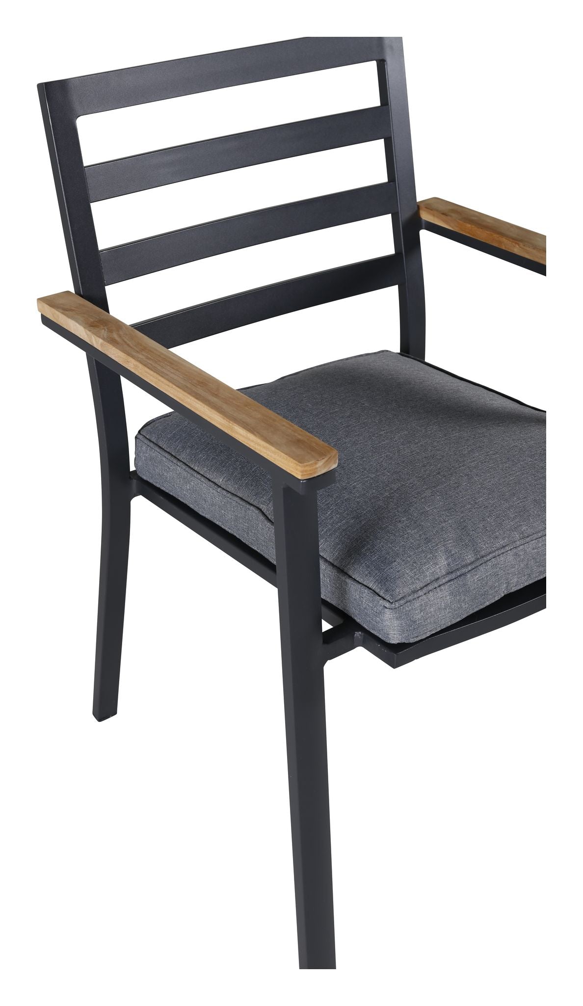 Brasilia Garden Chair w. Teakarmstöd - svart