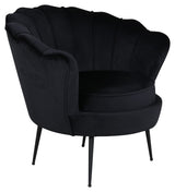 Calais Lounge Chair, Black Velor