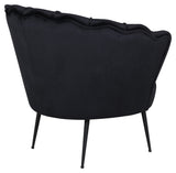 Calais Lounge Chair, Black Velor