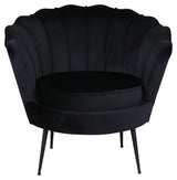 Calais Lounge Chair, Black Velor