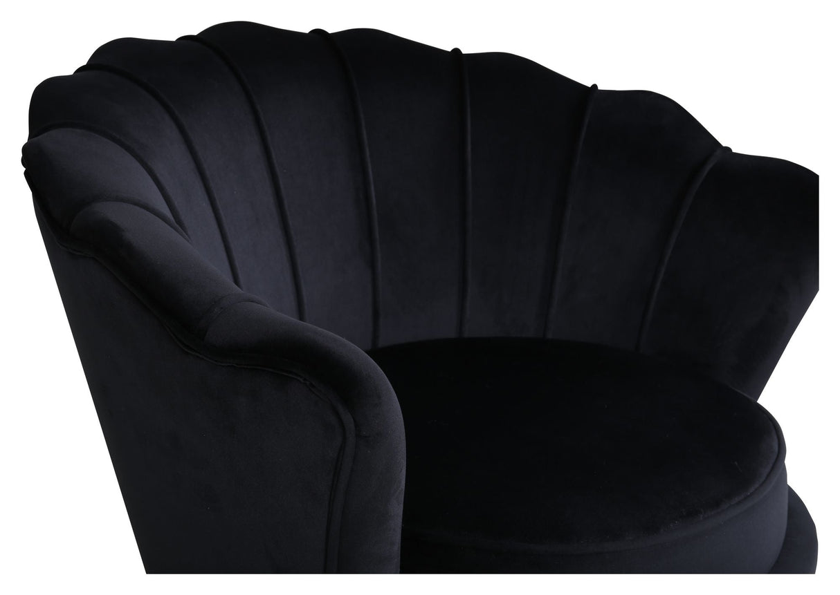 Calais Lounge Chair, Black Velor