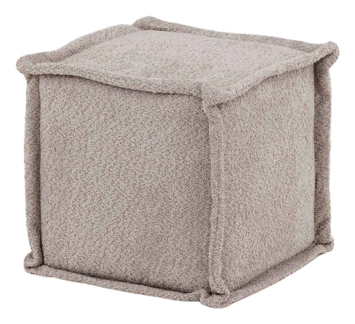 Castine pouf, fleece, ljusgrå