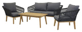 Chania Lounge Set Acacie/svart