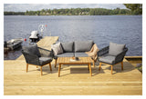 Chania Lounge Set Acacie/svart