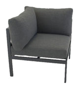 Copacabana Lyx, Corner, Black Alu/Grey Cushion