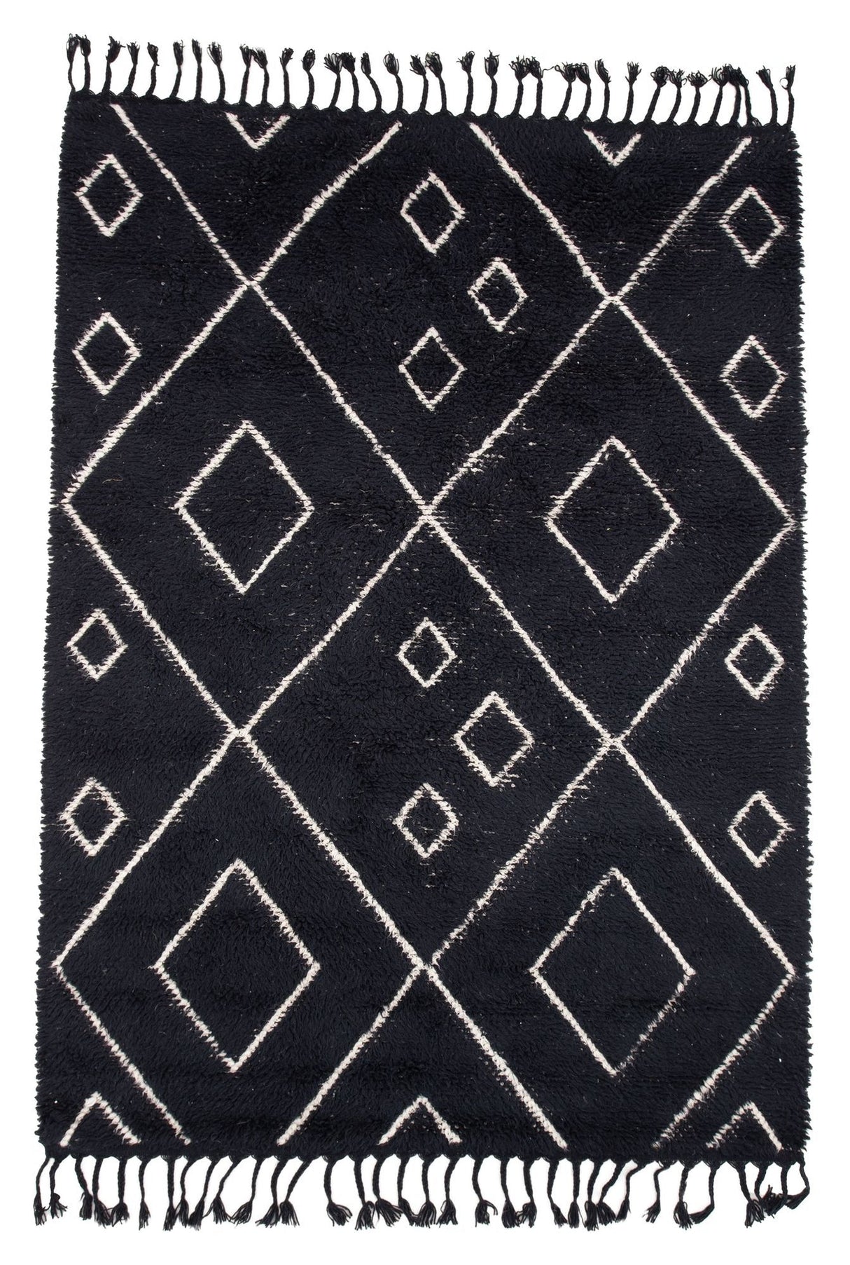 David Wool Rug 230x160 - Svart/vitt