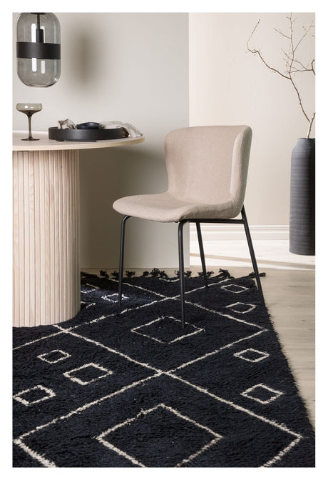 David Wool Rug 230x160 - Svart/vitt