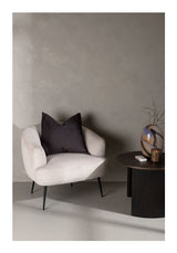 Derry Lounge Chair, Velvet, Beige