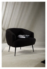 Derry Lounge Chair - Black/Grey Bouclé